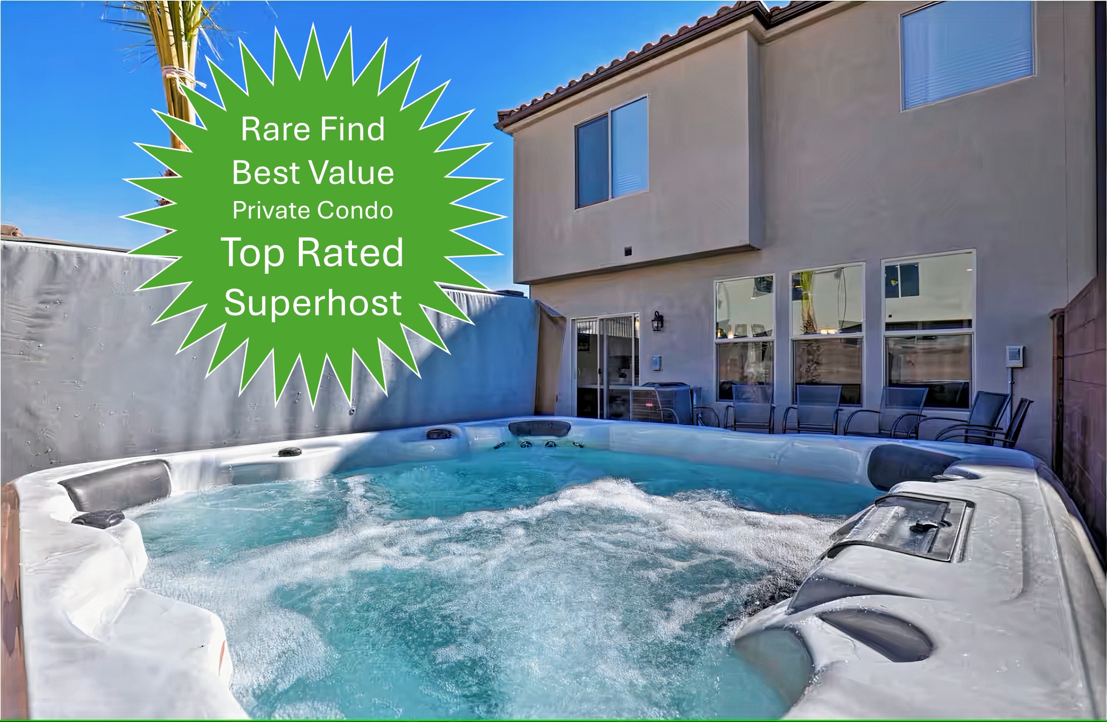 Perfect after a long day, enjoy our private hot tub.