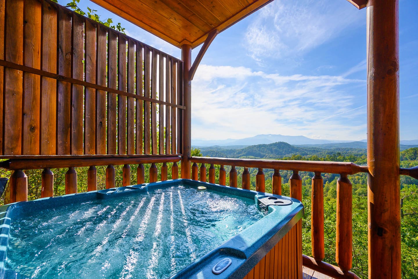 Private hot tub with views.