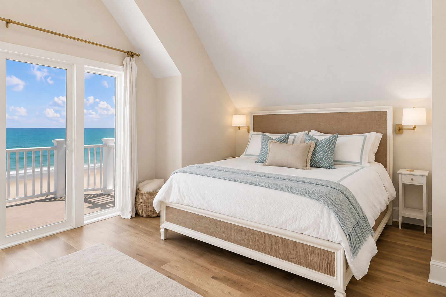 Sink into the comfort of the plush king bed after a day filled with sun, sand, and coastal adventures.