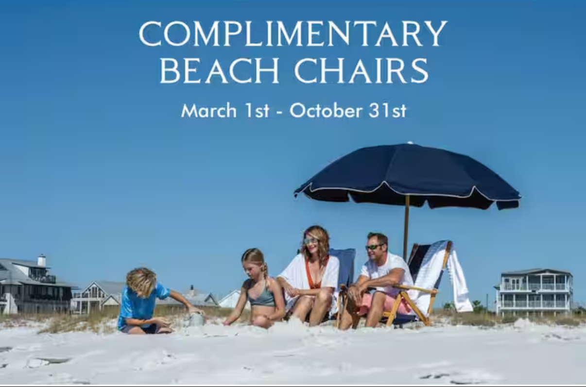 Chair service for 2 set up daily now included with your stay!