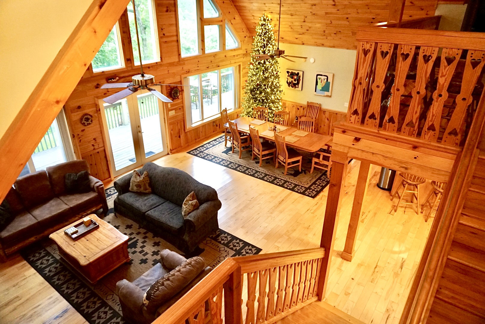 Soaring ceilings and warm wood blend for unforgettable gatherings and scenic views!