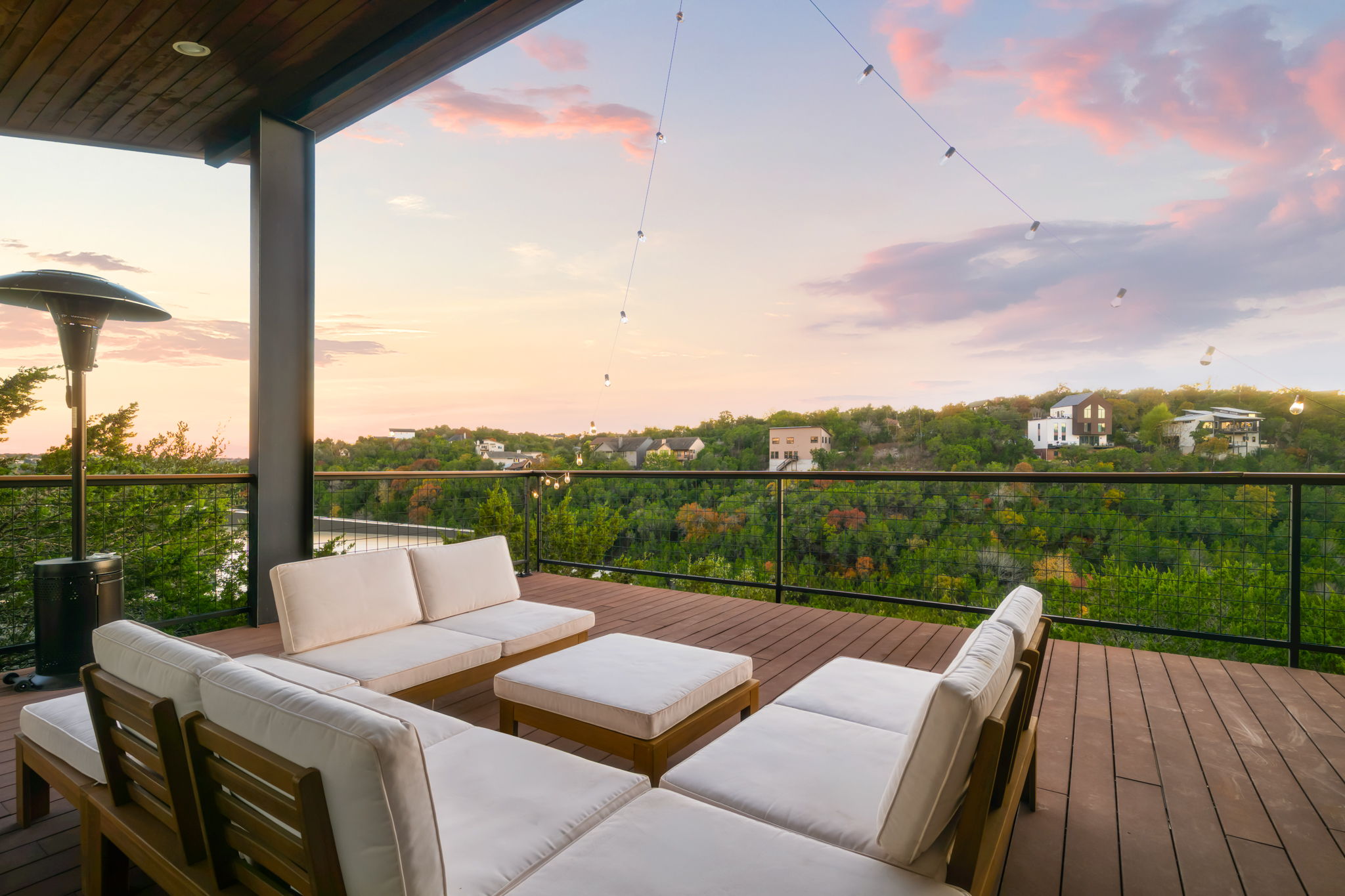 Cozy balcony lounge, ideal for sunset moments