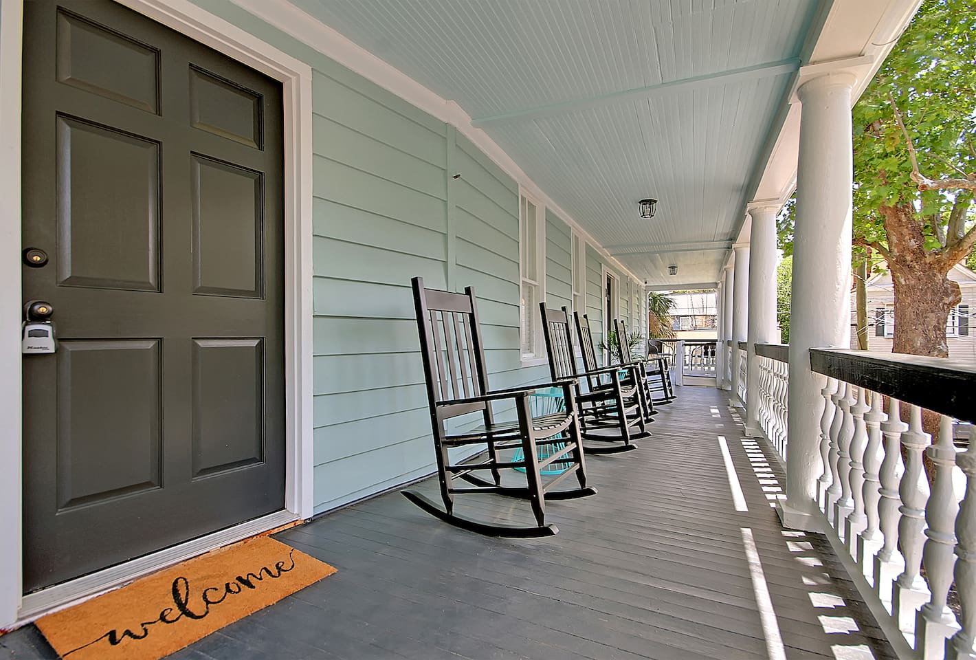 Relax on the spacious porch