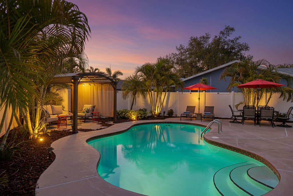 Evening swims in the heated pool are as much as daytime.