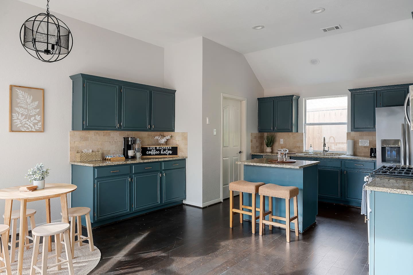 Unlock your culinary potential with this fully equipped kitchen, complete with all the cooking and baking essentials to turn your culinary dreams into delicious realities.