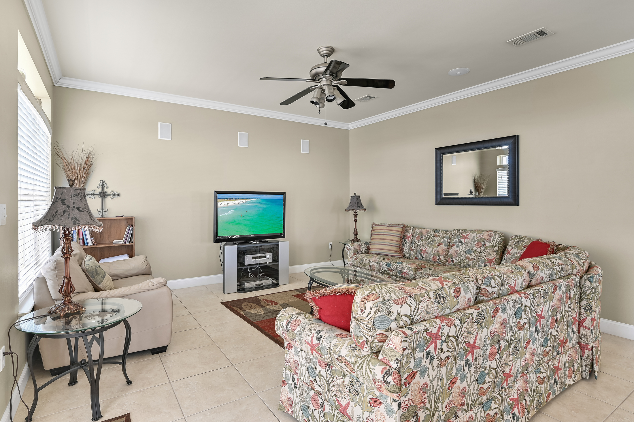 Living Room #2 (Second Floor) – Sleeper sofa, two loveseats & large TV