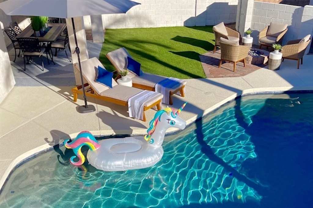 Backyard: Soak in the warm AZ rays by the pool