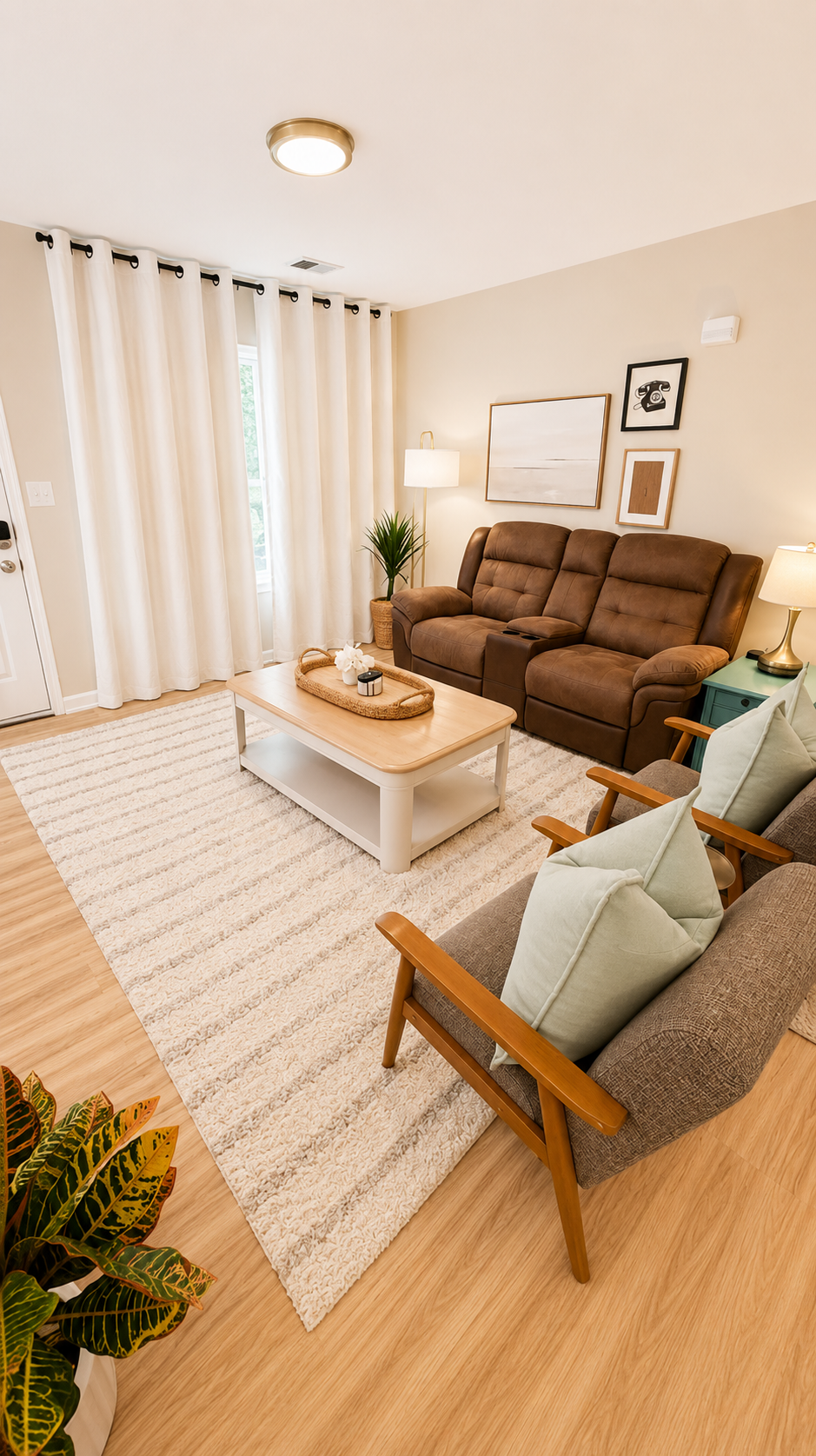 Unwind with a book or movie in this comfortable living area.