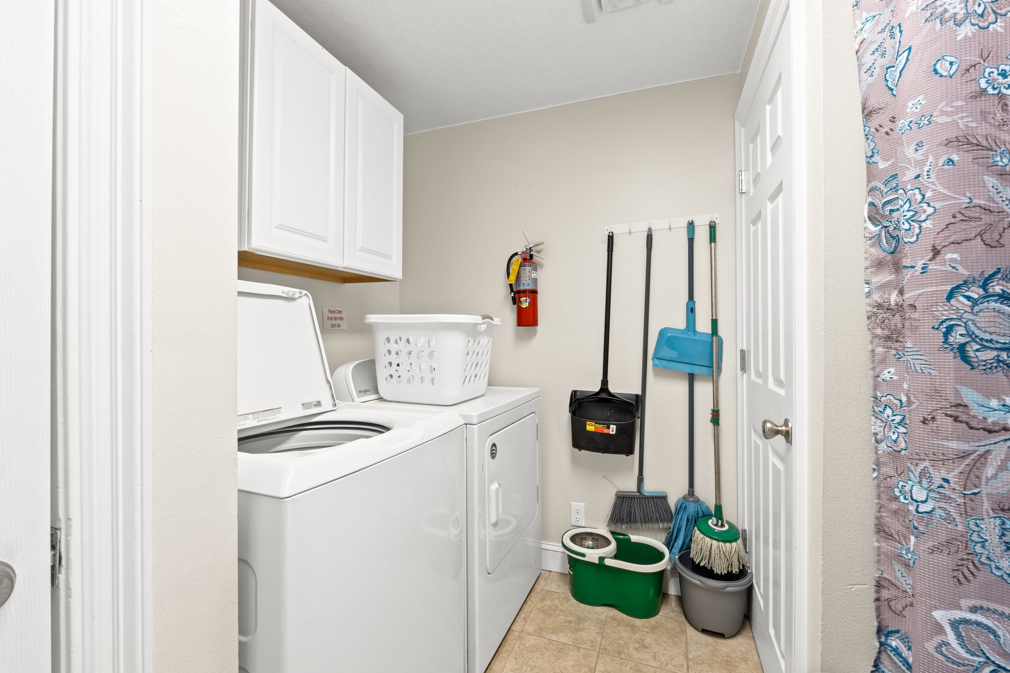 Laundry room, full size washer and dryer