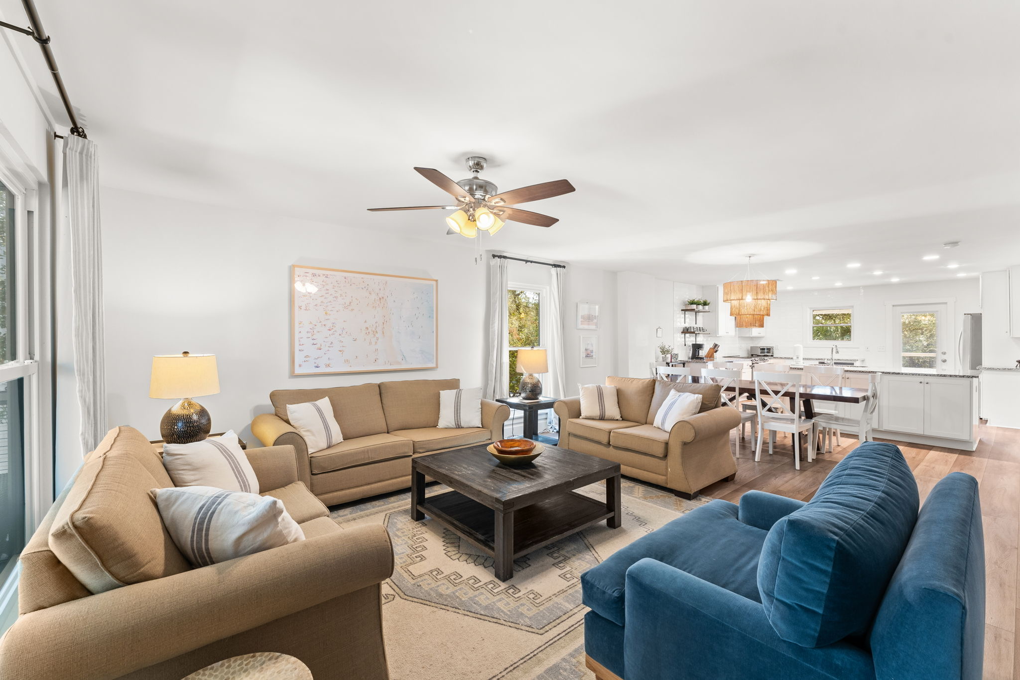 Side A: 2nd-floor open living space built for hosting your next group getaway.