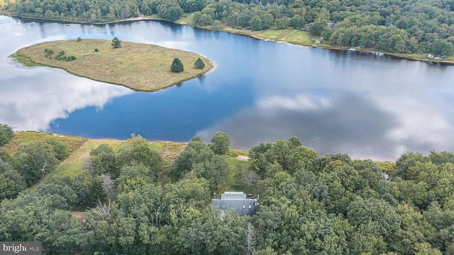 Overhead view — the lake, the light, the calm.