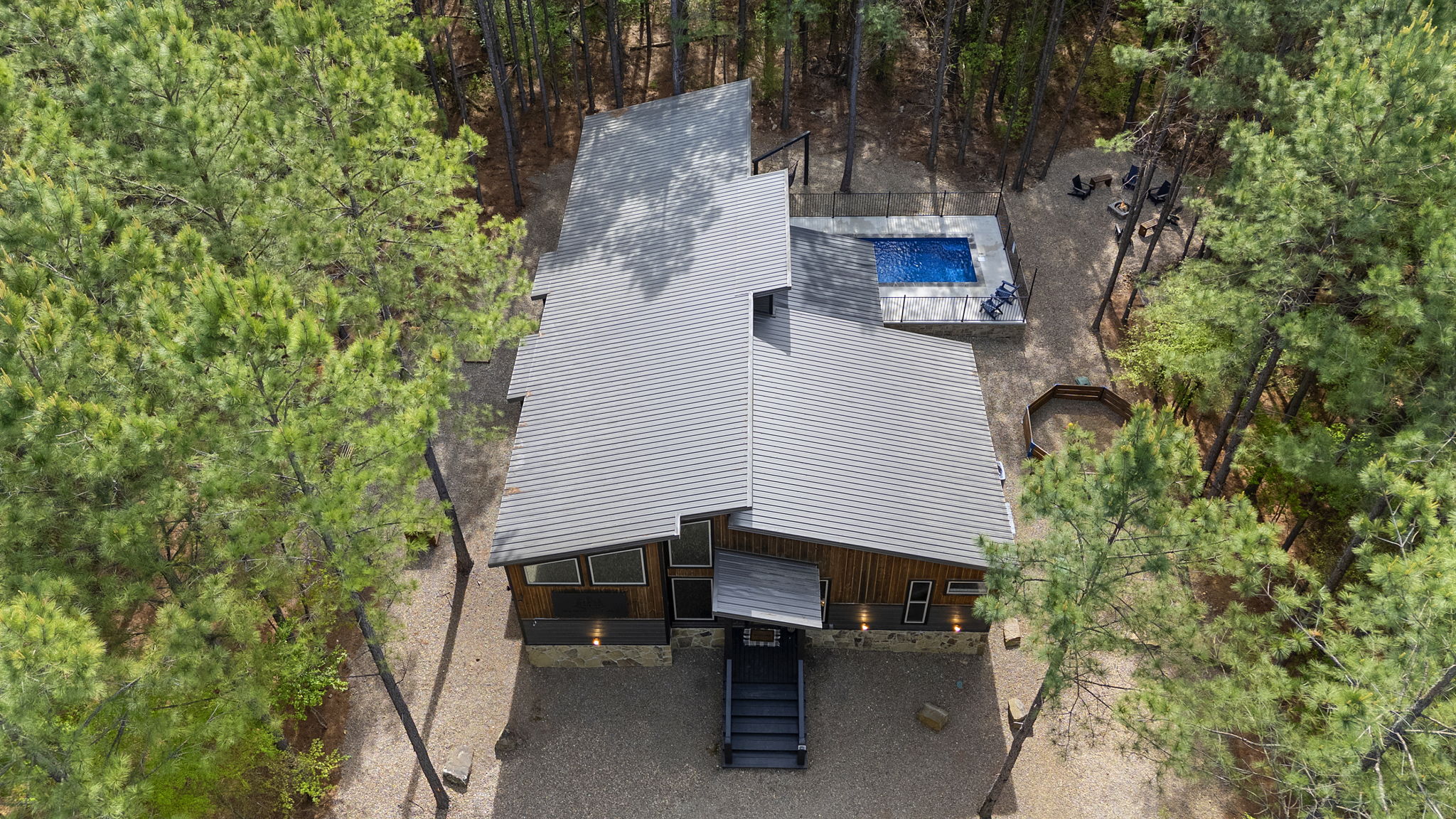 Private heated pool tucked away in nature for ultimate relaxation and privacy 