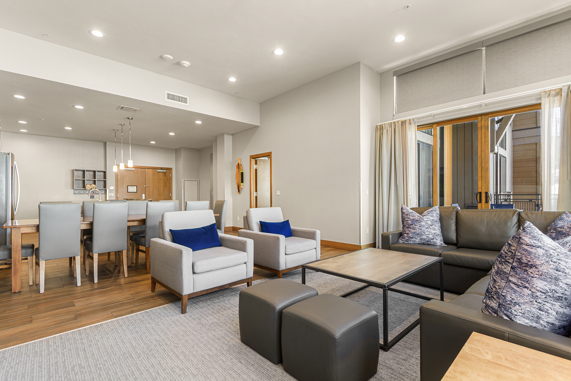 Living room with deck/patio