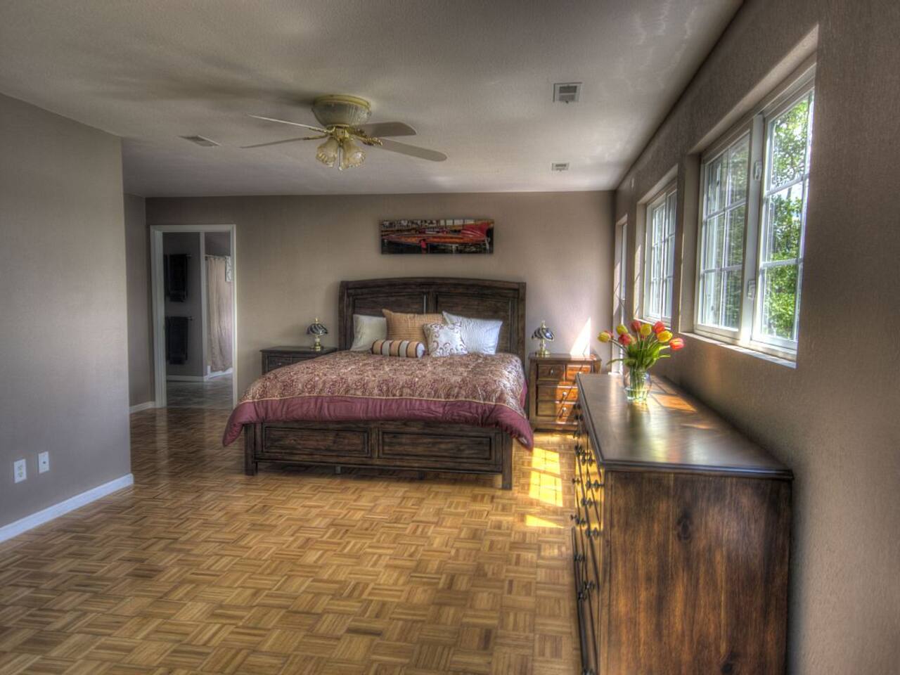 Master Bedroom, Upper Level, Deck over looking the Lake.