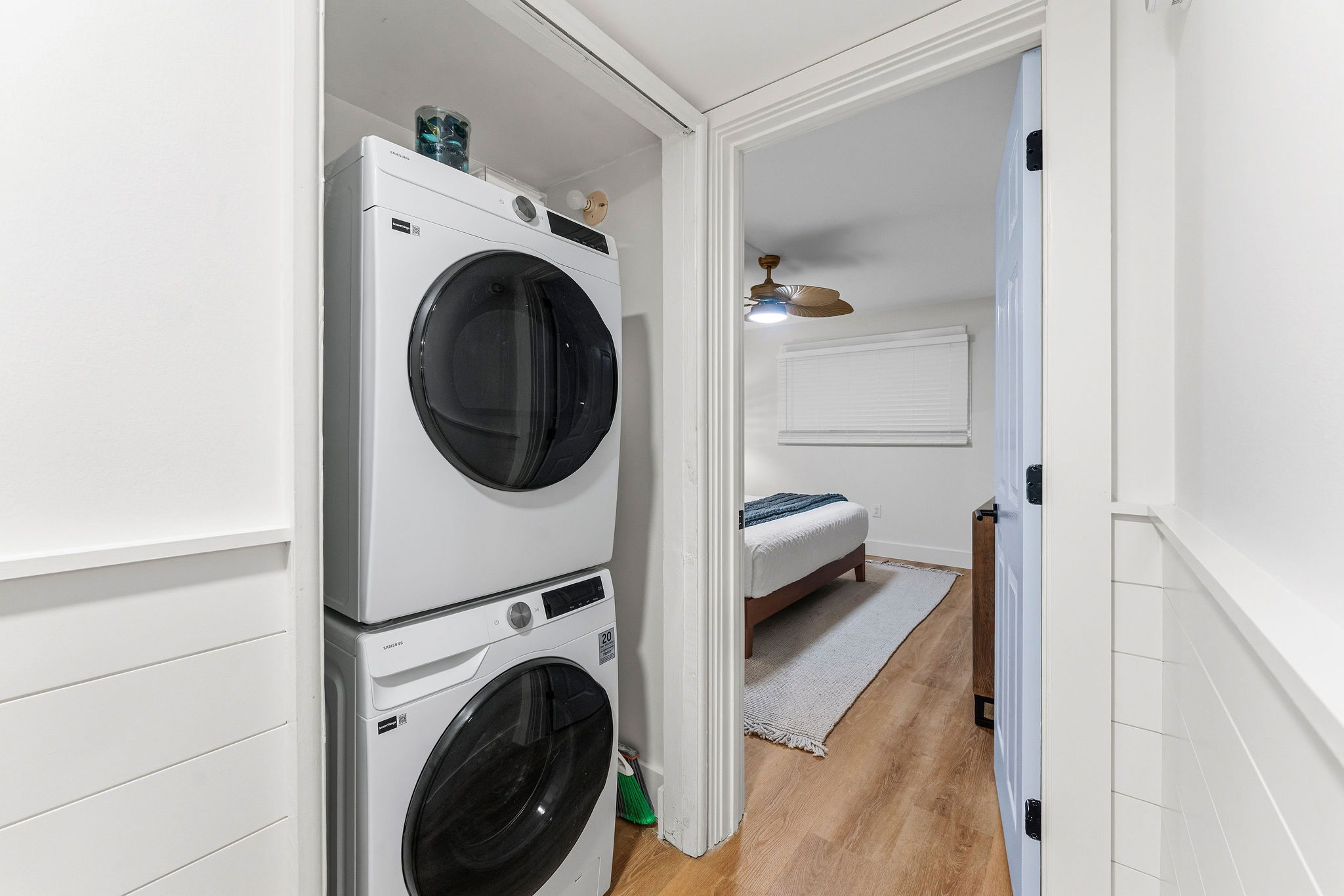 Washer and Dryer in-unit provide convenience for when linen refreshes or personal items need to be laundered or refreshed. We provide washing pods and dryer sheets so you don't have to think about brining all the household items.