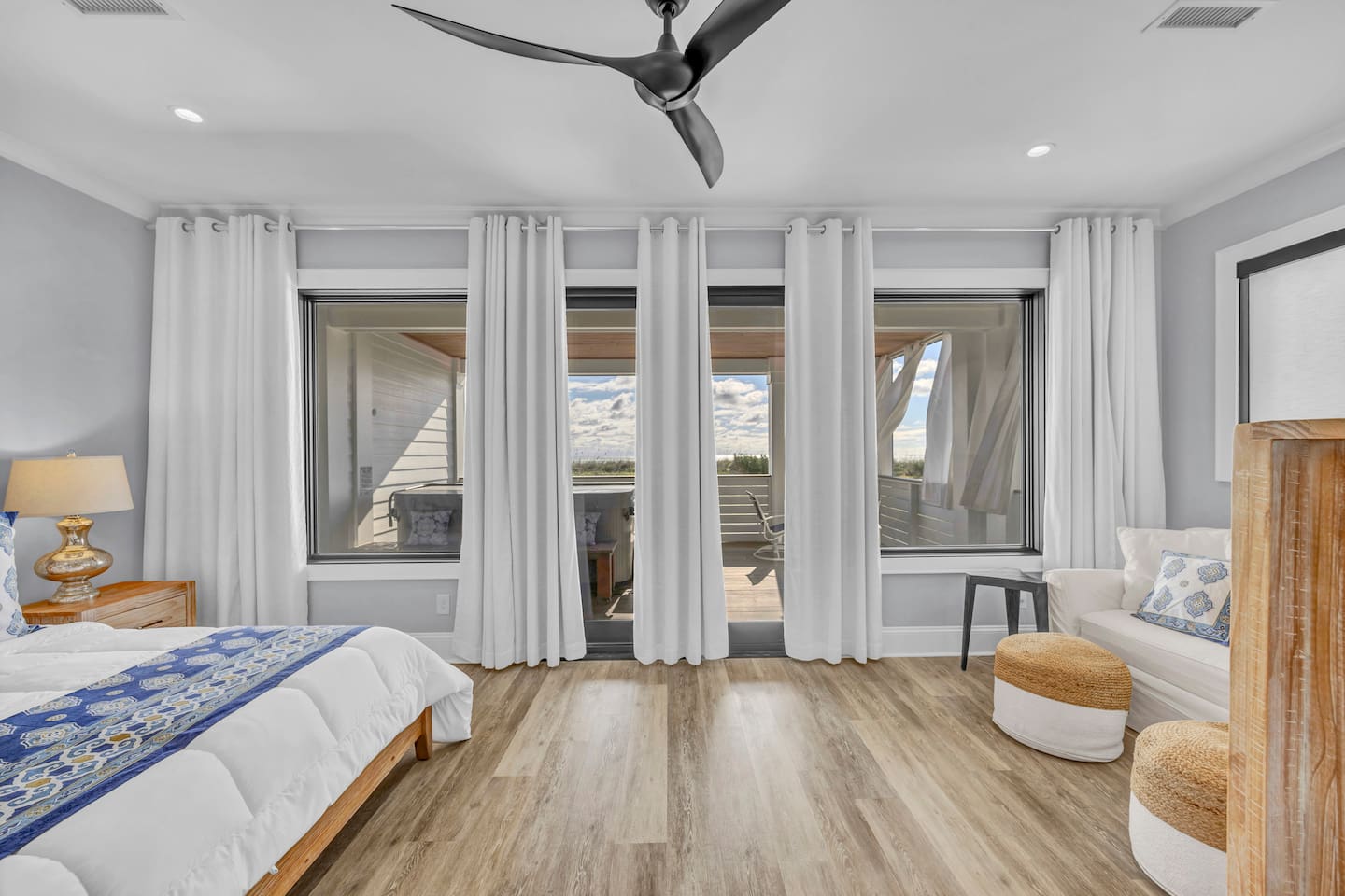 Ocean view primary suite #2 with balcony and hot tub