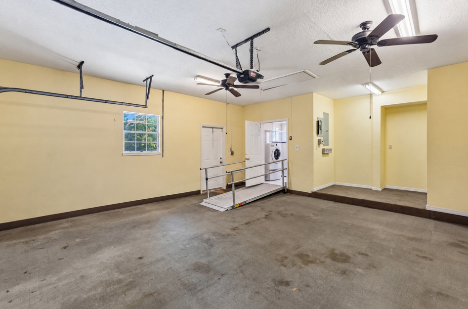 Garage with accessible ramp.  