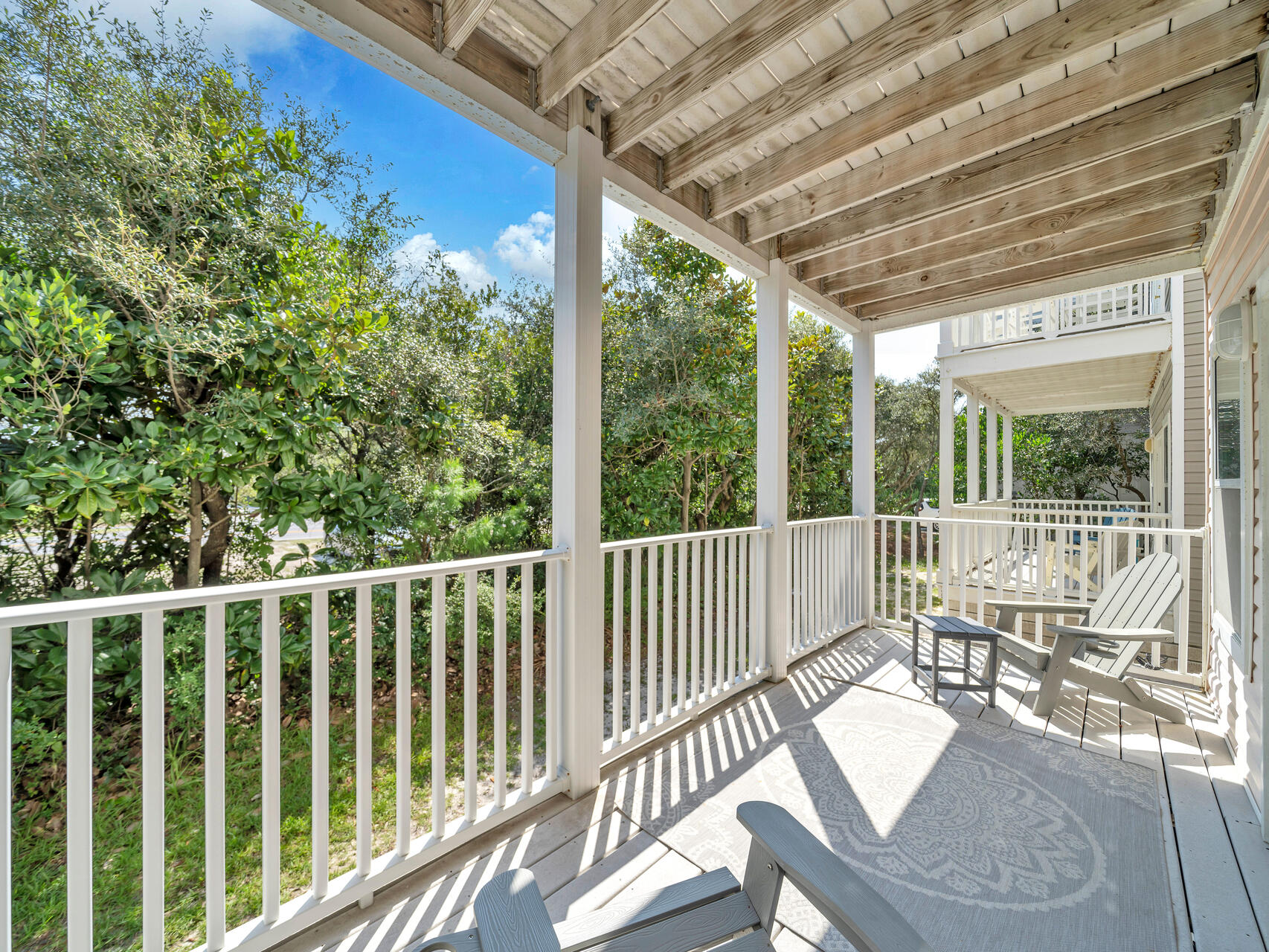 Private balcony off the ground-floor primary suite