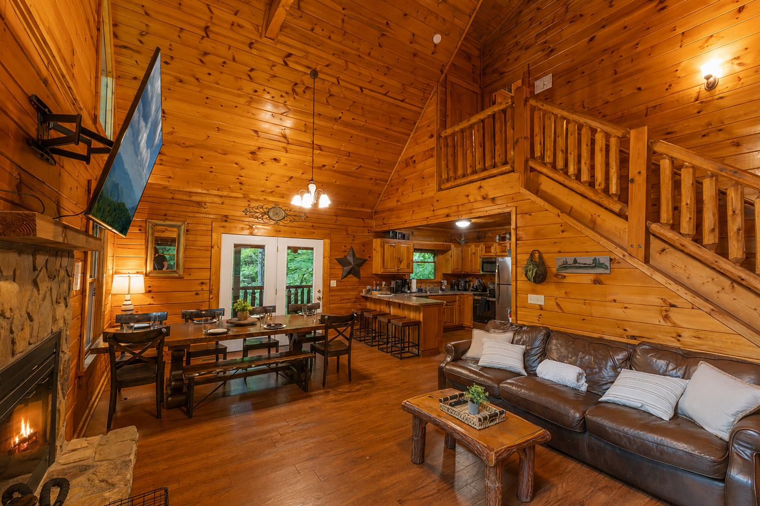 Relax by the fire in the family room or head upstairs to the master suite.