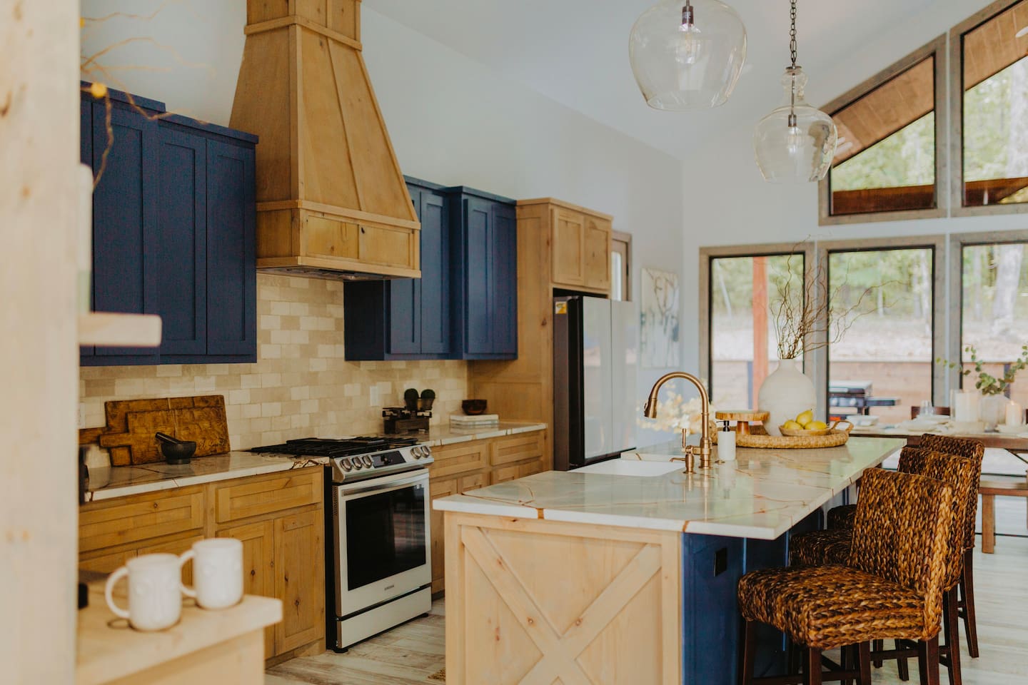 Our gorgeous kitchen is fully stocked with everything you need to cook the perfect meal