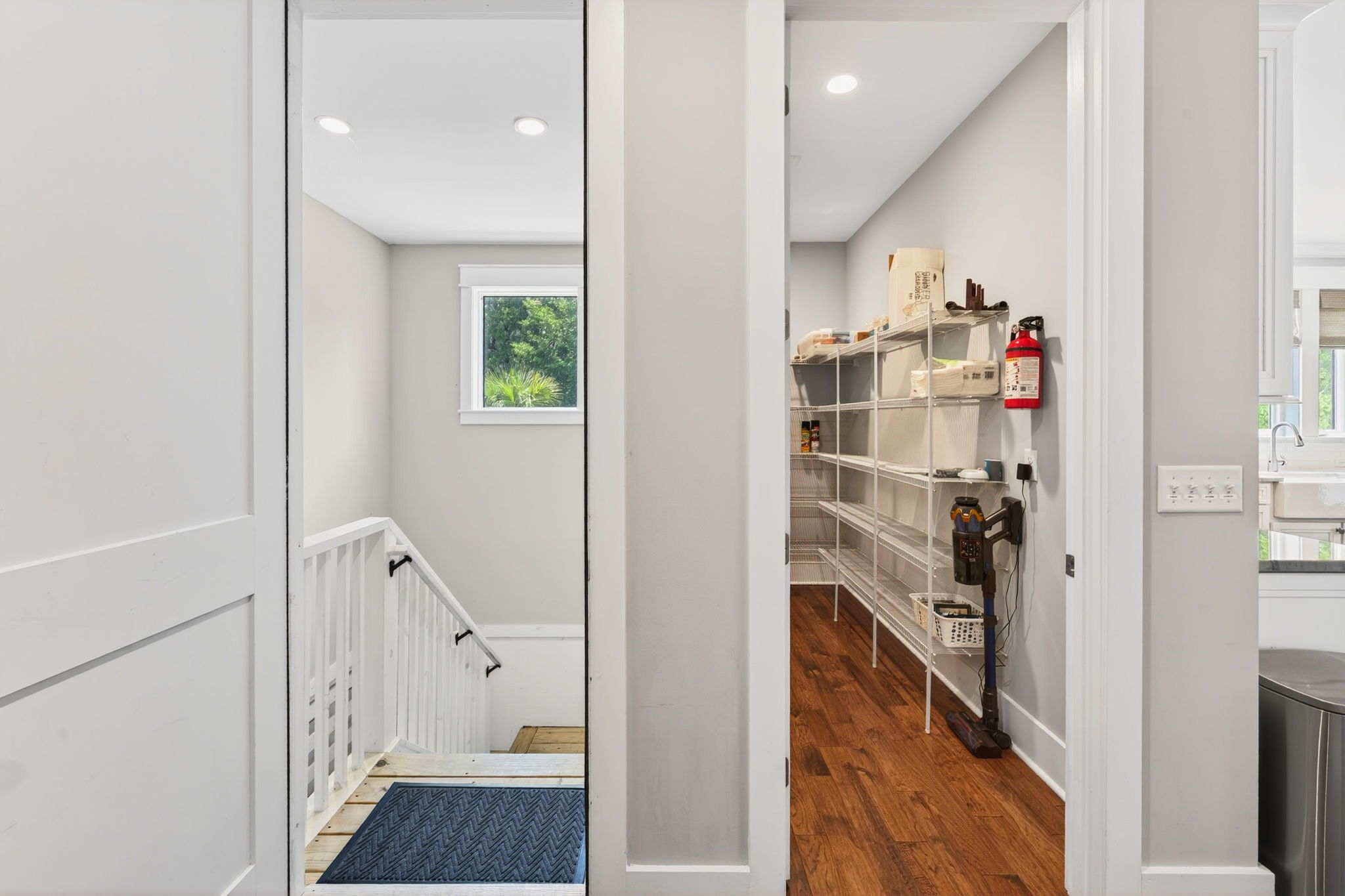 Stairs to garage and pantry | Driftwood Dreams | 105 Forest Trail | Isle of Palms, SC | IOP Escapes