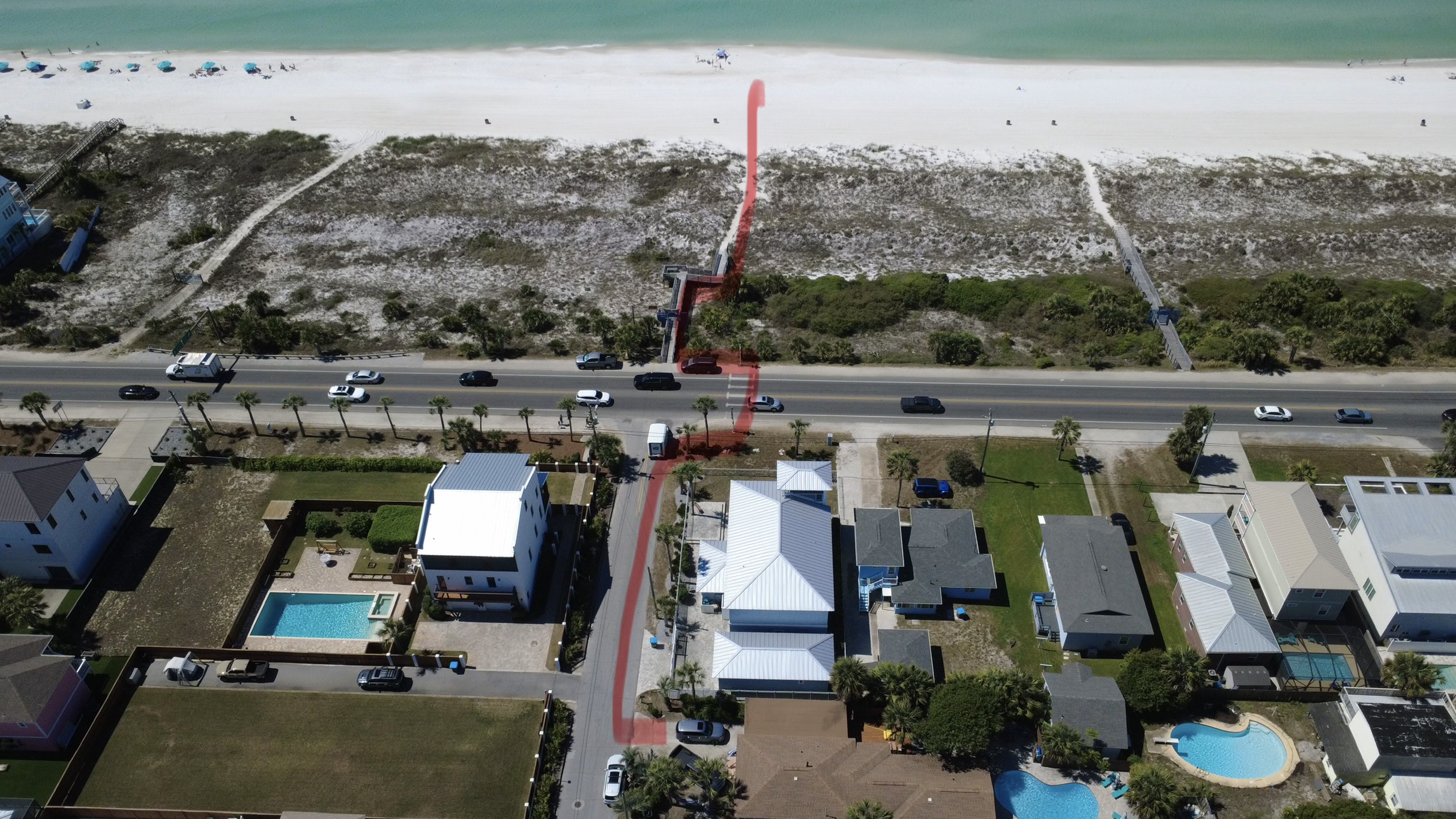 Proximity to beach.