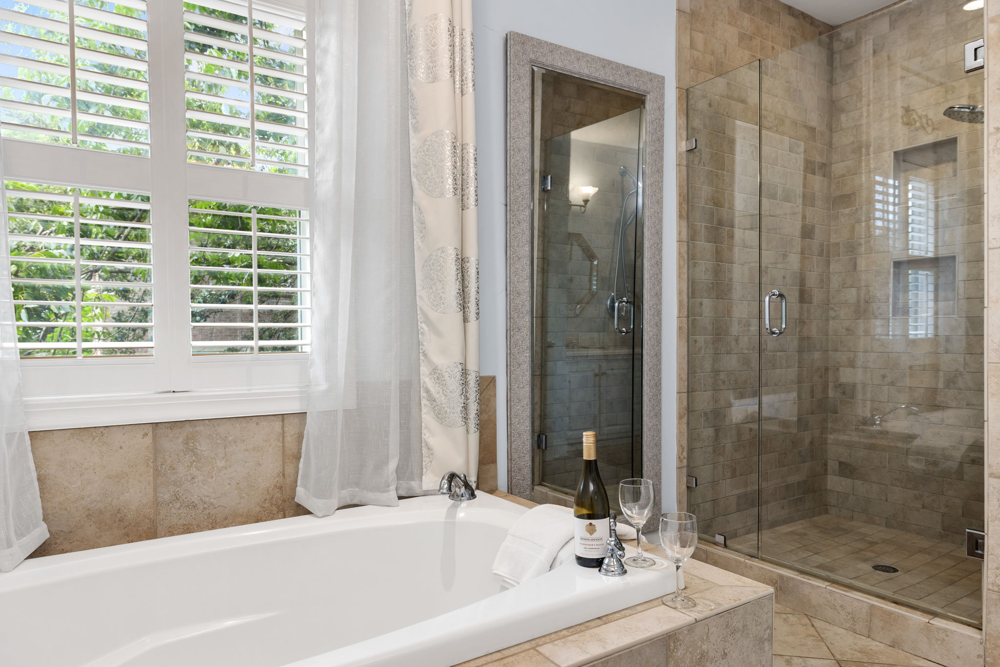 Soaking Tub and Glass Tiled Shower.Ensuite - #1 of 2 King Primary Suites