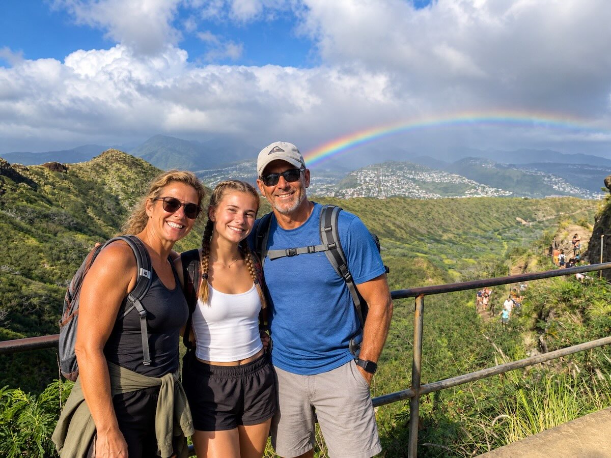 Family and friends enjoying Oahu