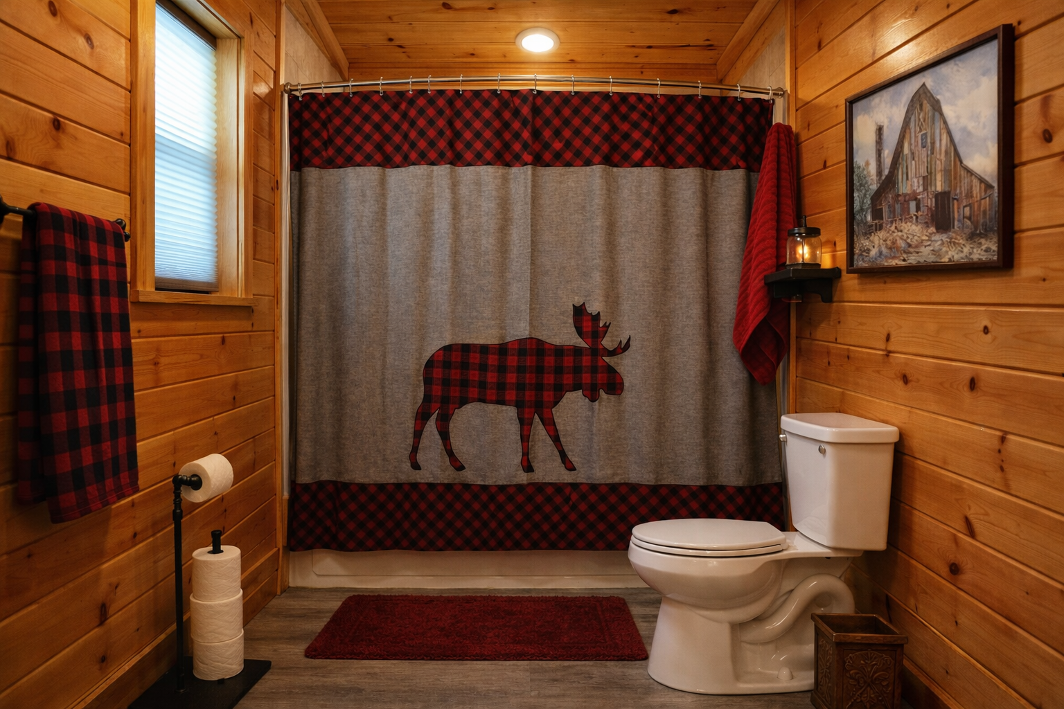 Second ensuite bathroom with combination shower and tub.
