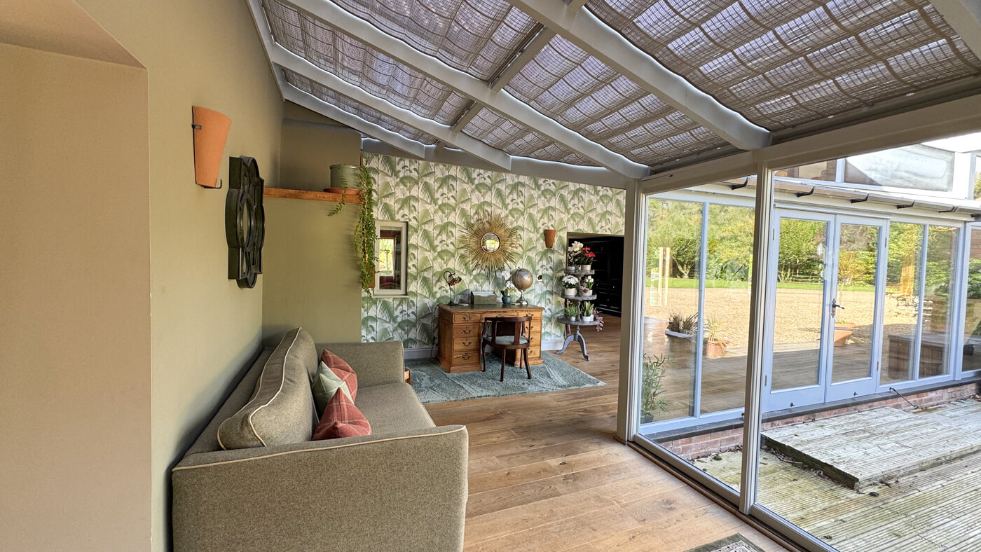 Conservatory with desk