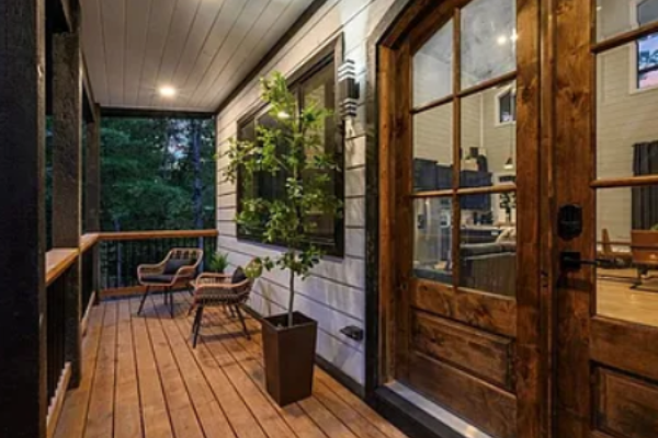 Peaceful covered porch ideal for morning coffee or evening unwinding