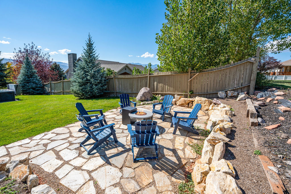 This corner of the backyard is perfect for gathering in the evening around the propane fire and recalling the adventures of the day