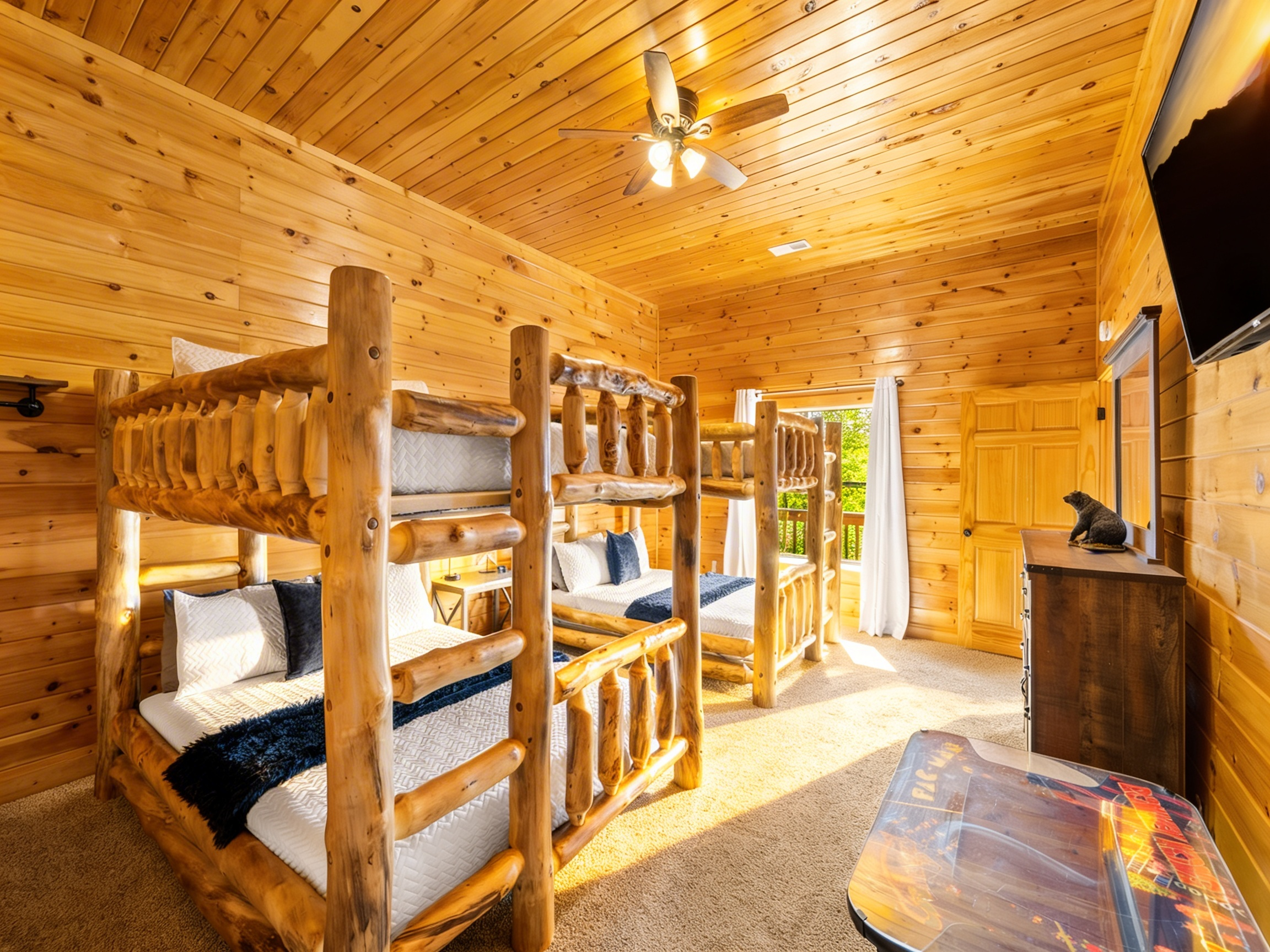 4 queen bunk beds. Perfect for kids and adults alike 