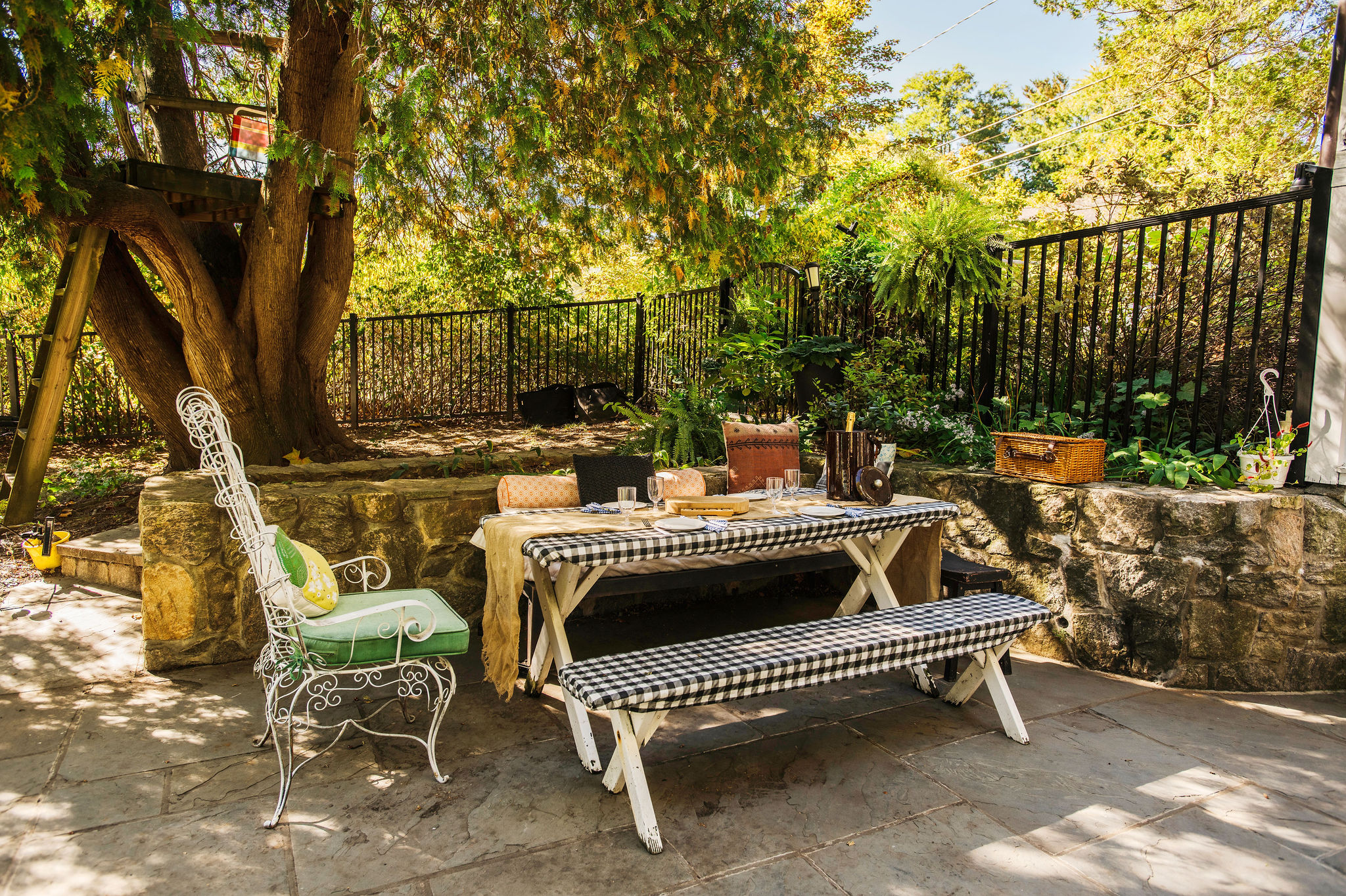 Enjoy a picnic in our outdoor seating area by the pool.