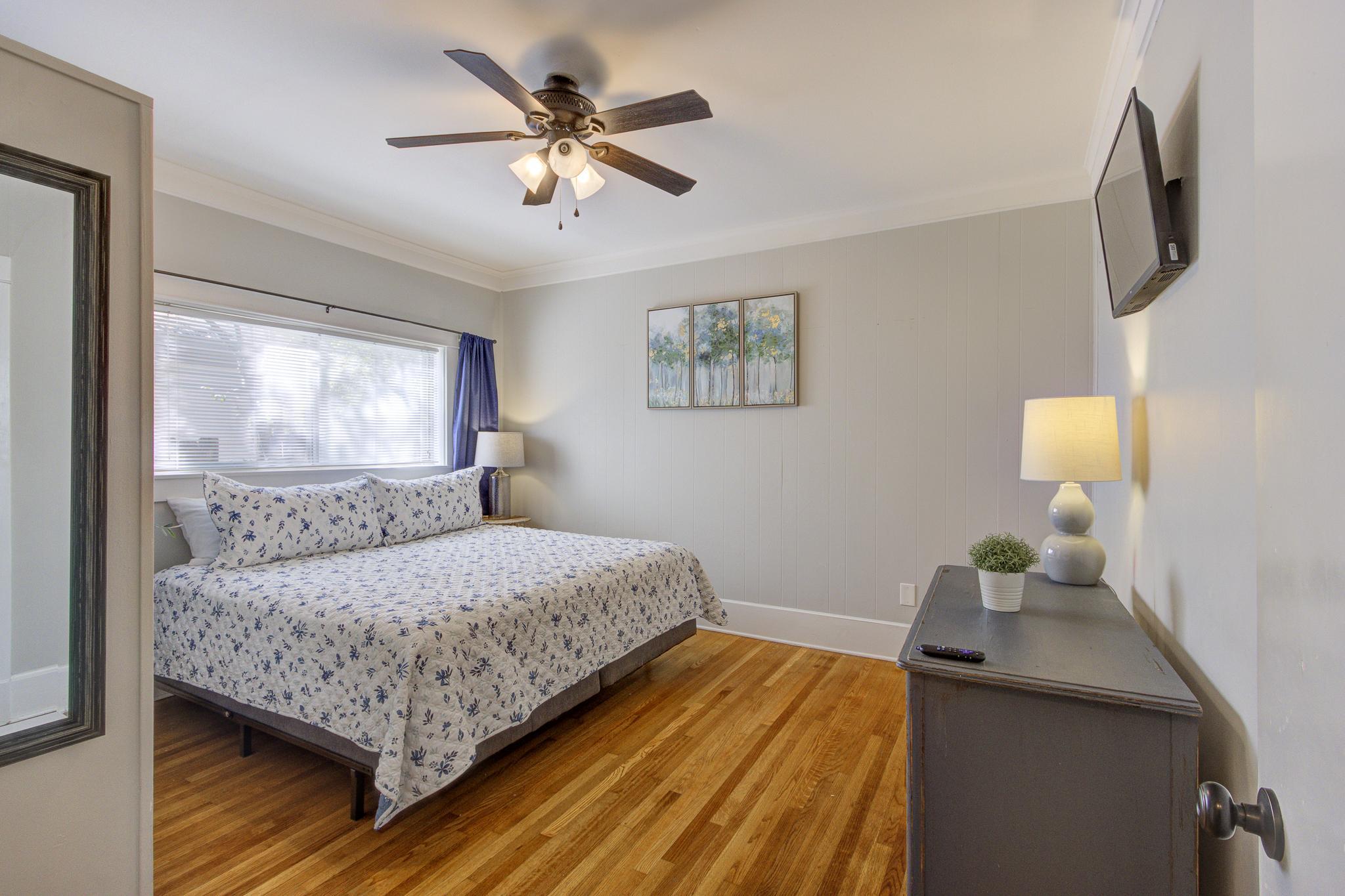 Bedroom #3: King Bed, TV, dresser, closet