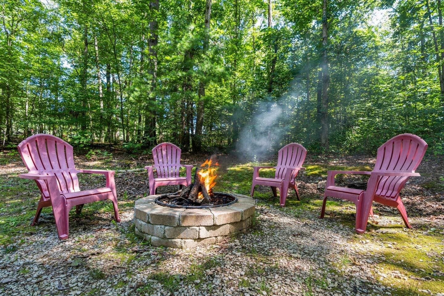 Enjoy your evening around the fire pit at Nestled Inn