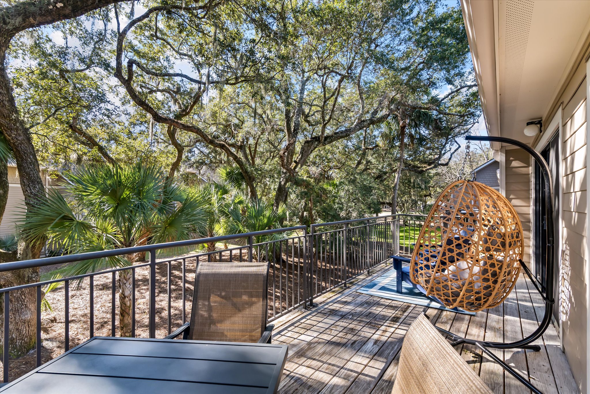 Raised deck for post beach or golf relaxation
