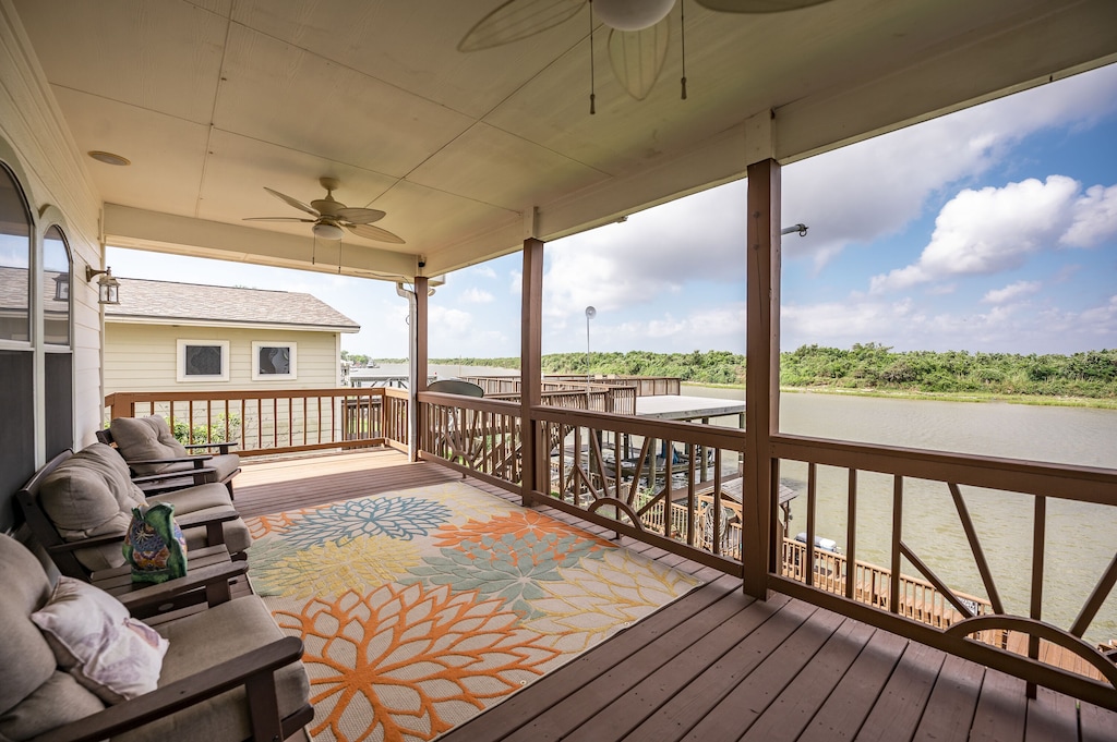 patio overlooking the beautiful water!
