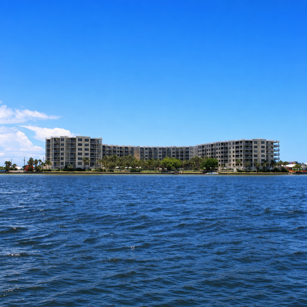 Bay view of the resort