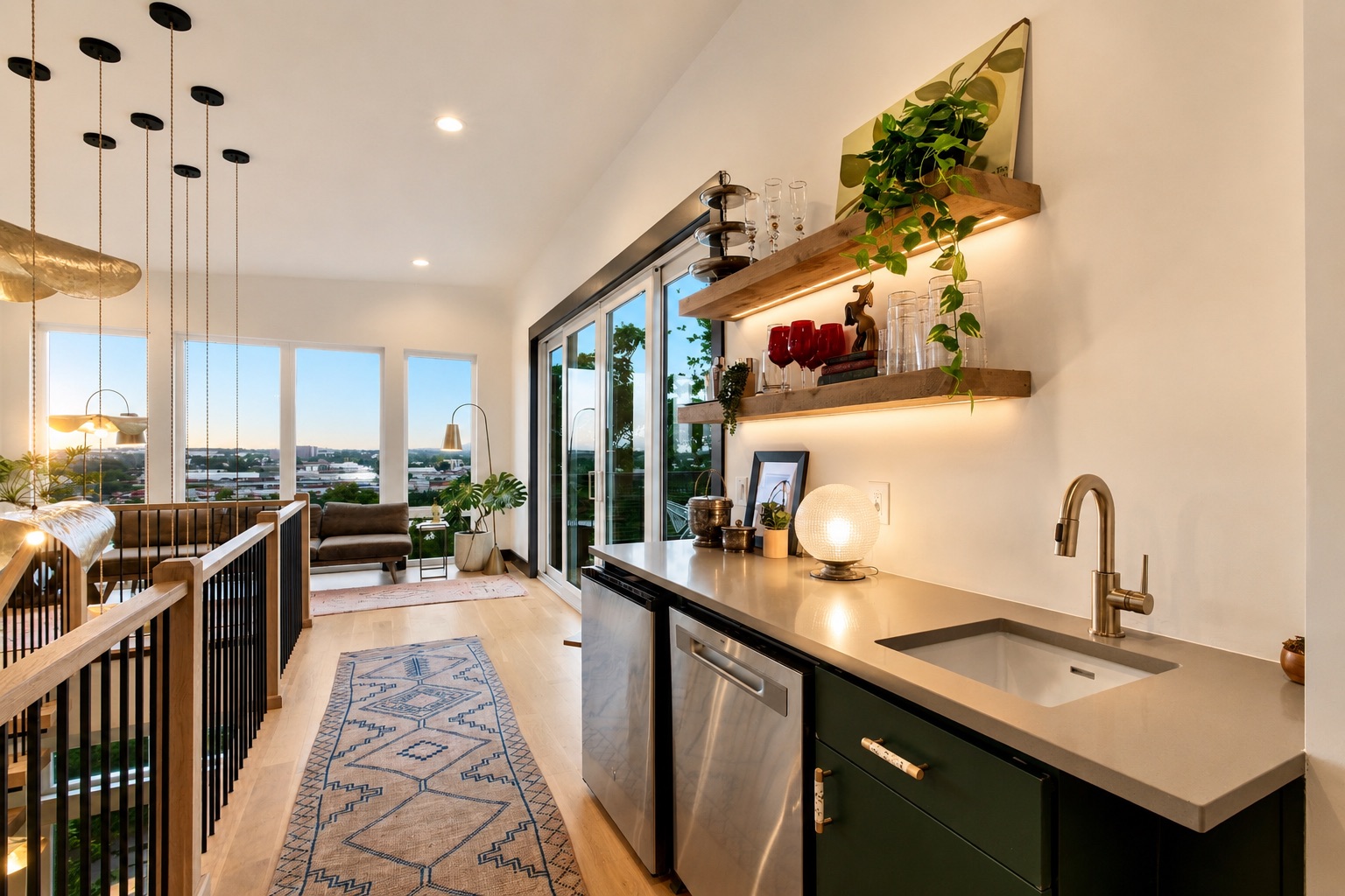 3rd floor mini bar with fridge, sink and dishwasher!