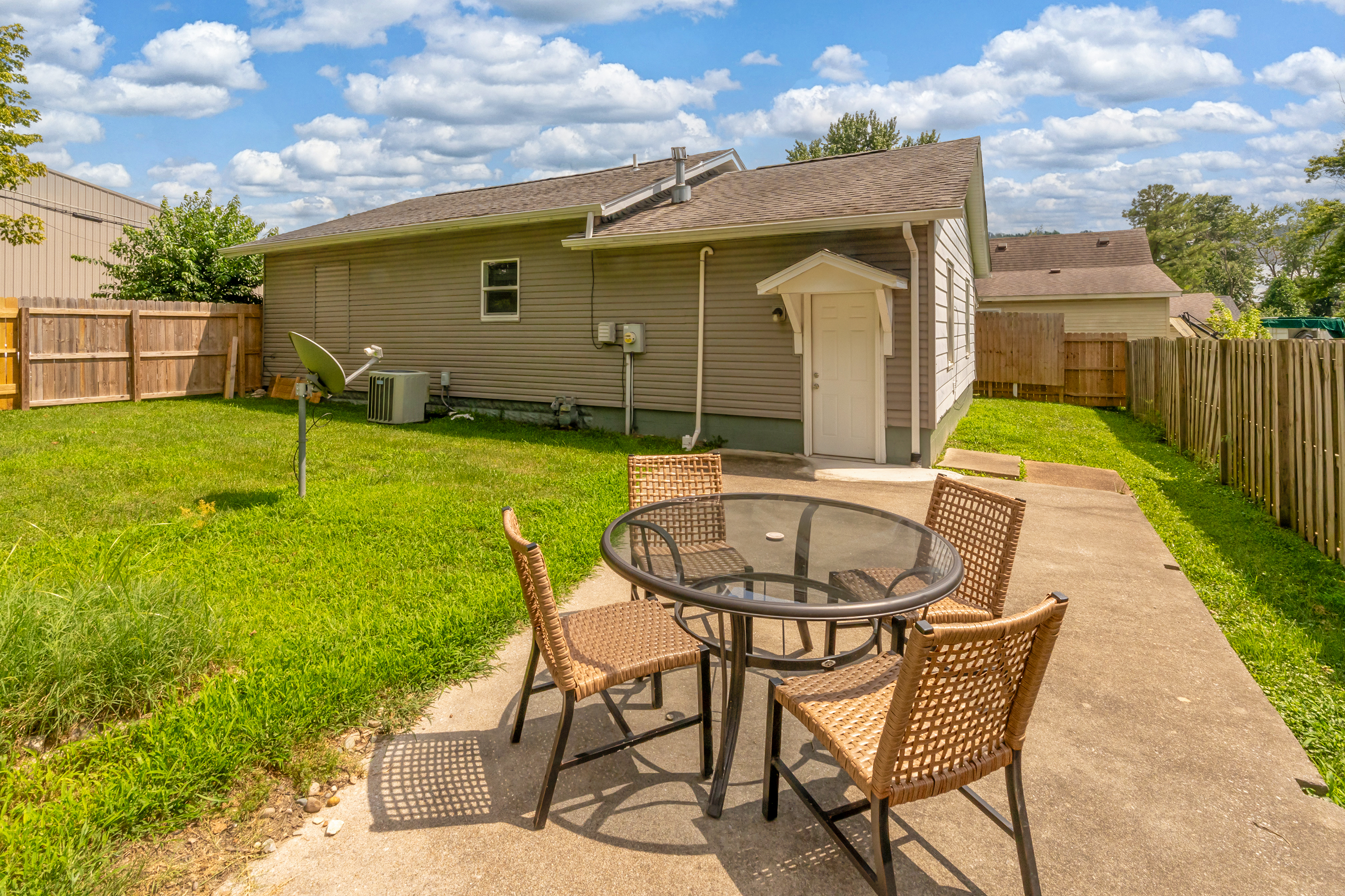 Outdoor space with privacy fence