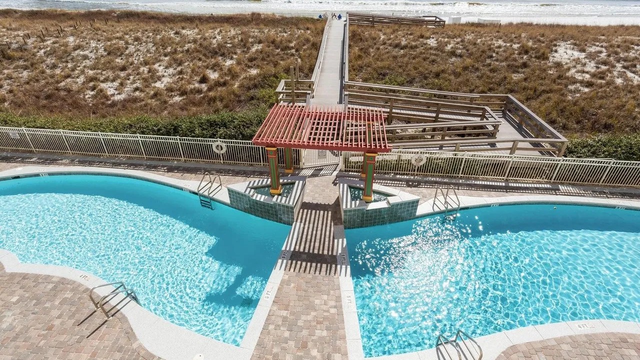 View of pools from Balcony