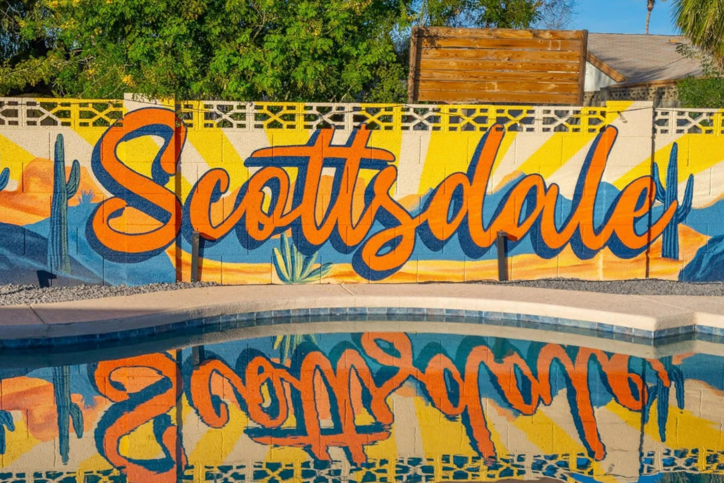The "Scottsdale" script practically glows against the pool's reflection, a signature detail guests won't stop talking about.