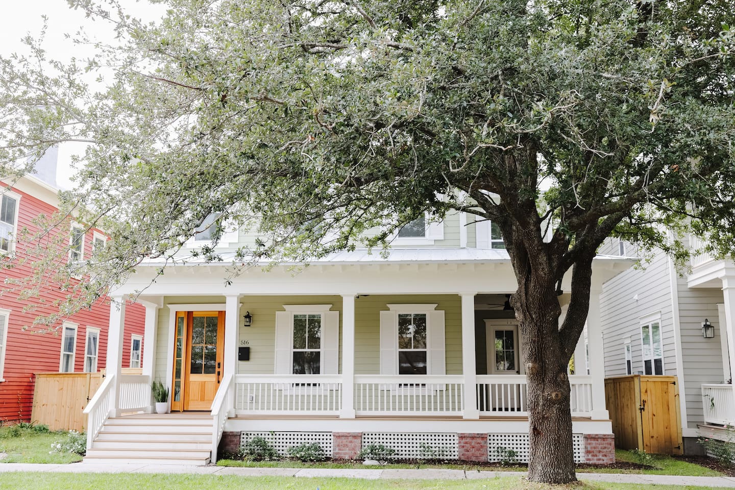 Our new home was inspired by the craftsman architecture that surrounds us in Historic Downtown. The wraparound front porch is a great place to enjoy the coastal weather