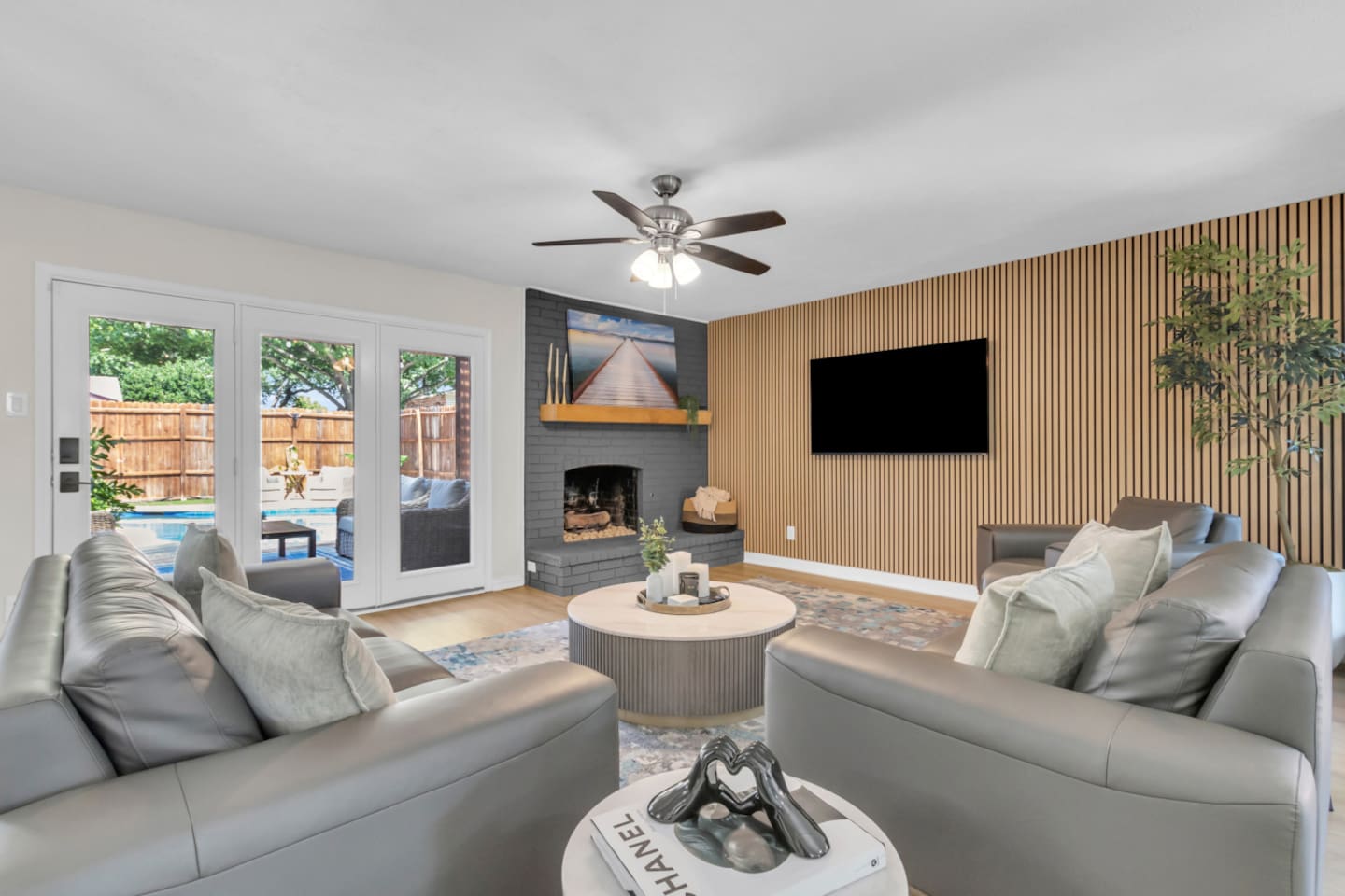 Stunning open view from the living area which connects seamlessly with the kitchen and dining room
