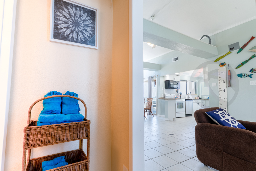Just outside bunk room - towel storage for restroom