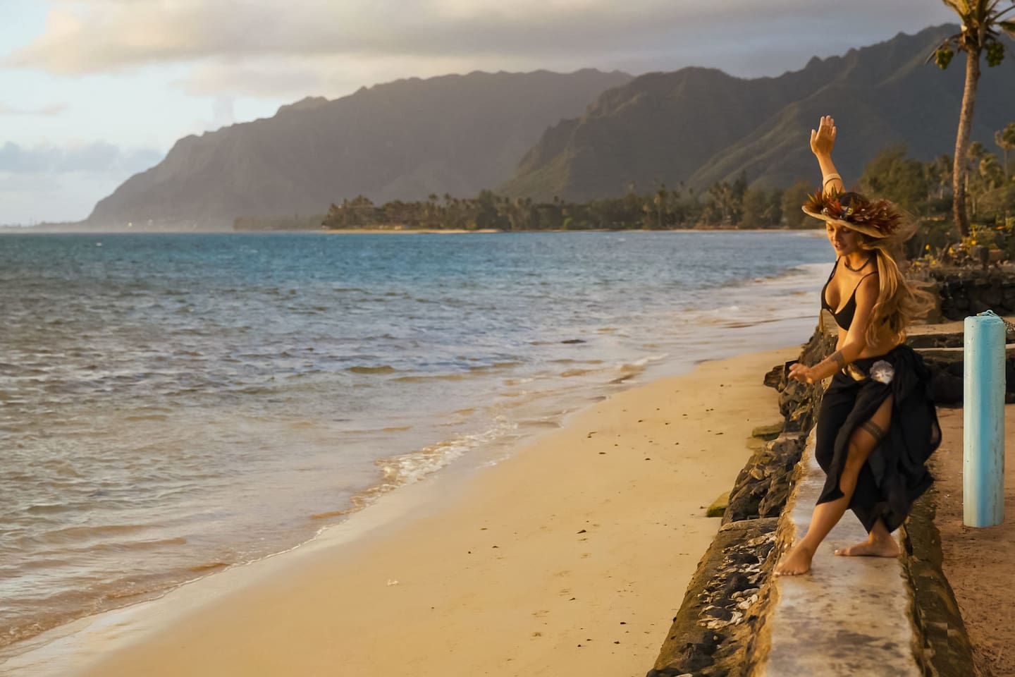 Breathtaking view of the world's tallest sea cliffs from the home's very own enclosed private beach with stairs. All the Jurassic Park movies were filmed here in this very same backdrop of the home