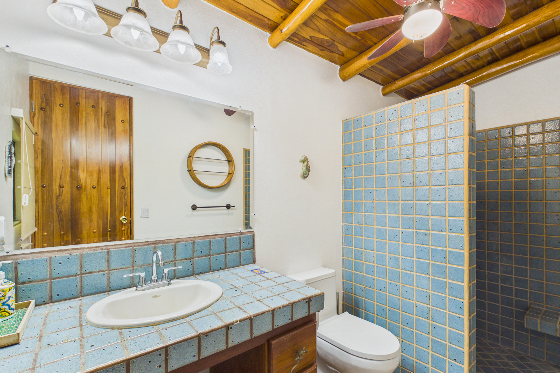 Bedroom 1 en suite full bathroom with large shower