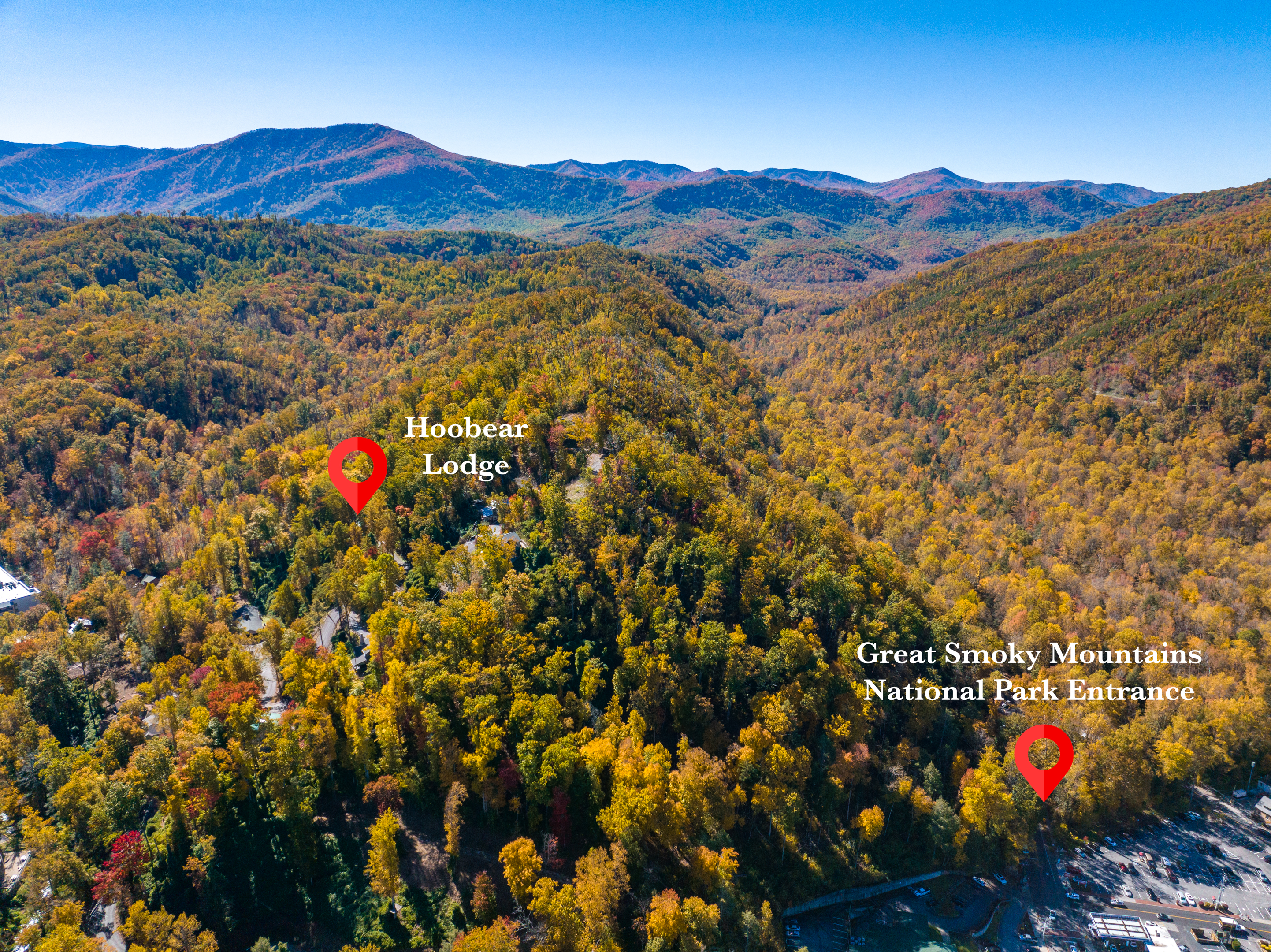 HooBear Lodge is right by the entrance of the Great Smoky Mountains and Downtown!