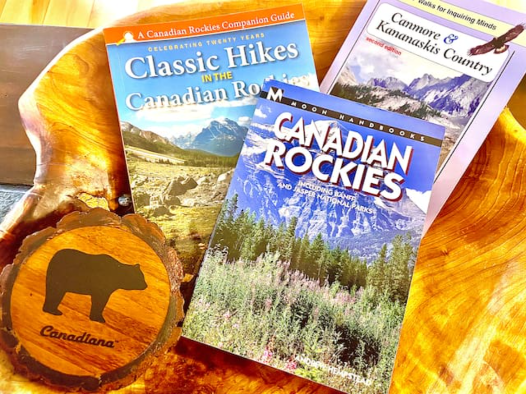 Local guidebooks for trails in Canadian Rockies including Canmore, Banff National Park, Kananaskis and the Jasper.